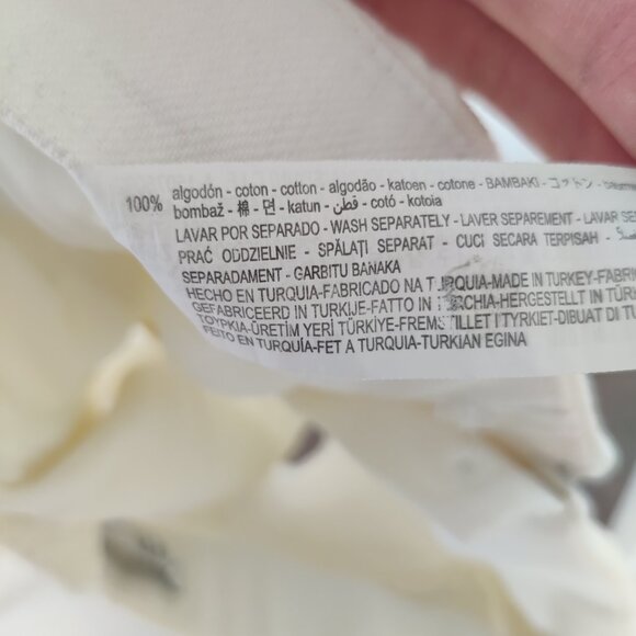 ZARA 100% Cotton Denim High Waist Shorts with Topstitching Fits Medium - Picture 8 of 8